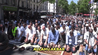 Muslims Pray in Protest at Clichy Town Hall