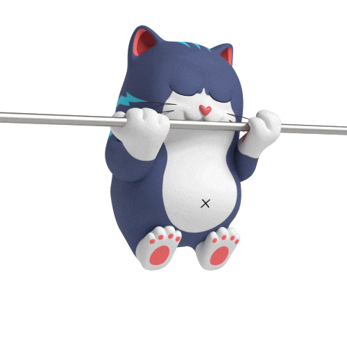 Cat Workout Sticker by Liberty Cats Emojis