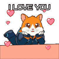 I Love You Hearts Sticker by Hamieverse