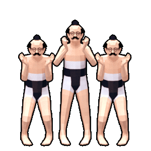 illustrated_jp sticker sumo super uncle Sticker