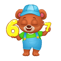 6 7 Numbers Sticker by Lucas and Friends by RV AppStudios