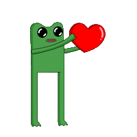I Love You Frog Sticker by fwogs