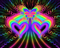 Rainbow Hearts GIF by Deep Space Violet