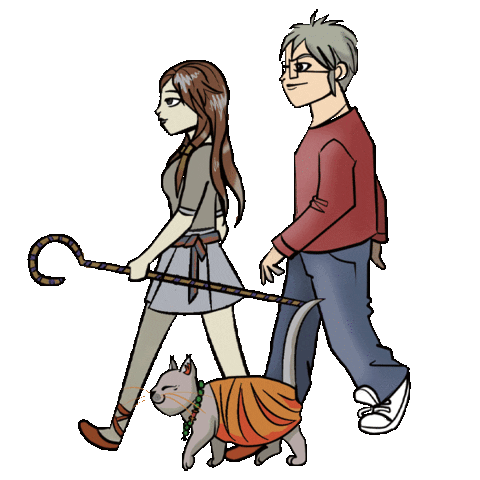 thegoodluckcats dog cats adventure walk Sticker