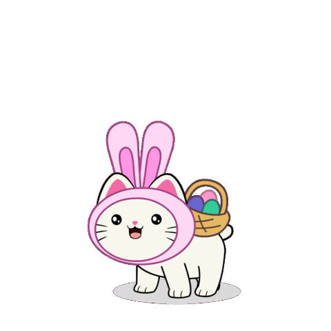 Easter Bunny Cute Cat Sticker by Silly Kitties