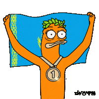 Gold Medal Flag Sticker by shremps