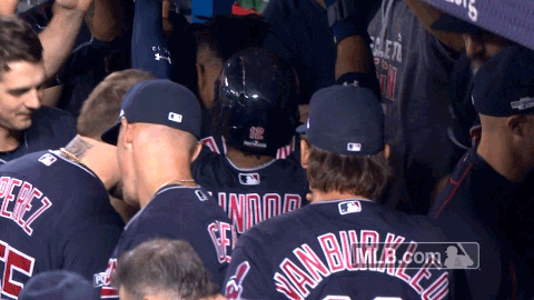 High Five Cleveland Indians GIF by MLB