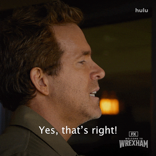 Ryan Reynolds Yes GIF by Welcome to Wrexham