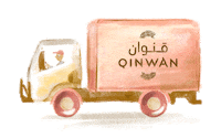 QinwanDatesQatar delivery truck qatar doha Sticker