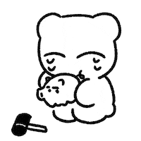 m-oosako くま 悲しい 涙 お金 Sticker