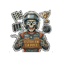 Skullcostume skull formula 1 motogp pole Sticker