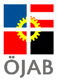 oejab_at logo blue red black Sticker