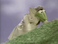 Kermit rolling down a hill