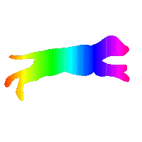 eolapets dog rainbow gay running Sticker