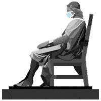 John Harvard Mask Sticker by Harvard University