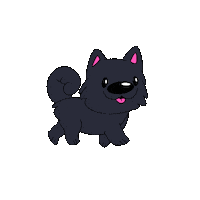 Black Dog Puppy Sticker by EmzoticOfficial