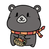 black bear fall Sticker by Aminal Stickers