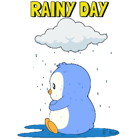 Sad Rainy Day Sticker by Pudgy Penguins