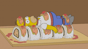 Hungry Sushi Roll GIF by The Simpsons