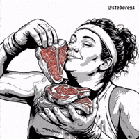 Hungry Raw Meat GIF