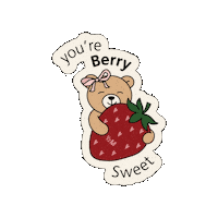 Bear Strawberry Sticker by Half Million
