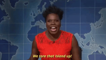 leslie jones we tore that island up GIF by Saturday Night Live