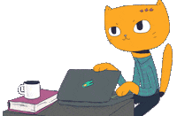 Cat Laughing Sticker by Oksana Kurmaz Art & Animation