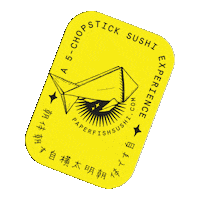 PAPERFISHSUSHI yellow miami sushi bar paperfish Sticker