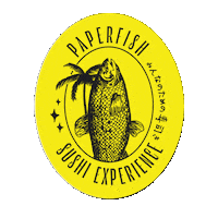 PAPERFISHSUSHI yellow stickers miami japanese food Sticker