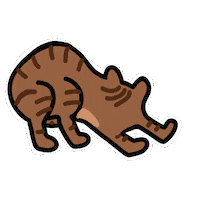 CatLadyCreates tabby bowser tabby cat tail chase Sticker