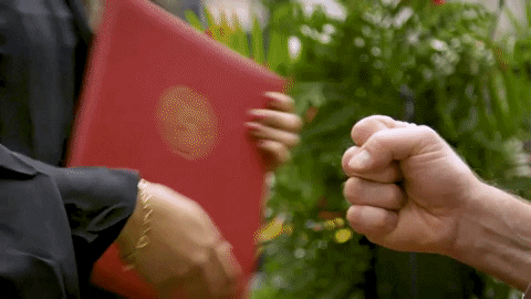 Graduation Fist Bump GIF by University of Central Missouri