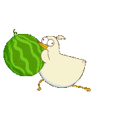 Chicken Watermelon Sticker by BadTimeStories