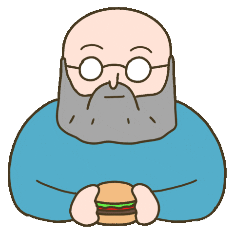 Old Man Eating Sticker by Bird Town