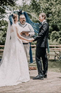 First Kiss Wedding GIF