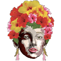 green tea hibiscus Sticker by Elitsour