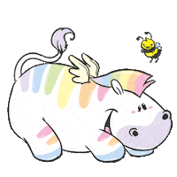 Unicorn Bee Sticker by Pummel & Friends