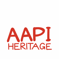 Text gif. Red font over a white background reads the message, “Celebrate AAPI heritage.”