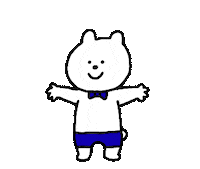 akiillustrations white bye bear かわいい Sticker