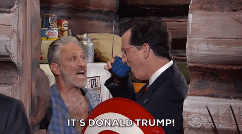 surprised donald trump GIF by The Late Show With Stephen Colbert