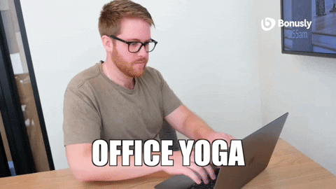 bonusly giphyupload dispair bonusly office yoga GIF