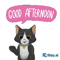 Black Cat Hello Sticker by TeamKrikey