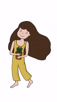 Fabillustraits love happy plant self care GIF