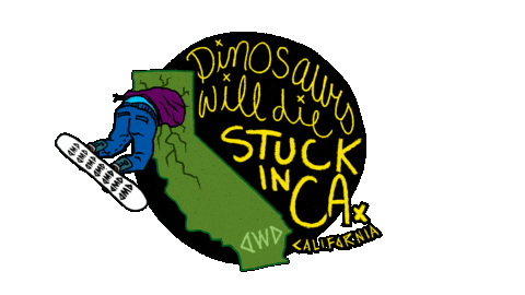 California Snowboarding Sticker by Dinosaurs Will Die
