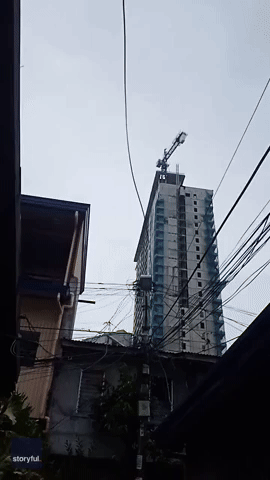 Crane Snaps After 6.7-Magnitude Earthquake Strikes Southern Philippines