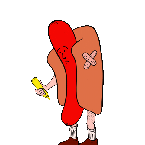 RifRafGiraffe giphyupload hot dog sad Sticker
