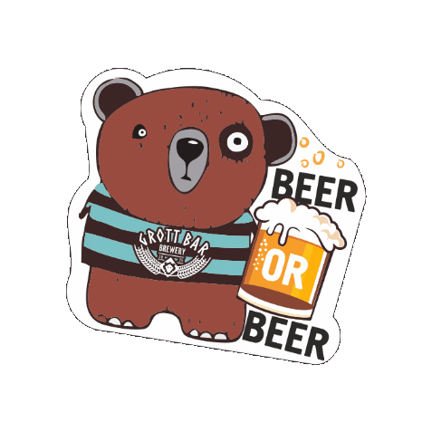 Beer Bear Sticker by Grott Bar