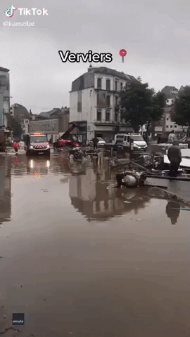 Residents of Belgium City Inspect Aftermath of Devastating Flood