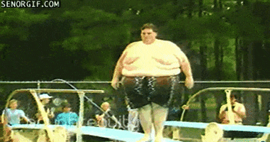 fat guy swimming GIF by Cheezburger