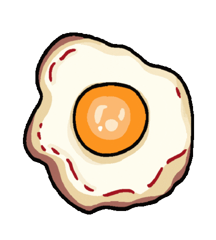 Fried Egg Sticker by Sophie Rose Brampton