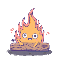 Yeseniakarina_ kawaii fire pastel fuego Sticker